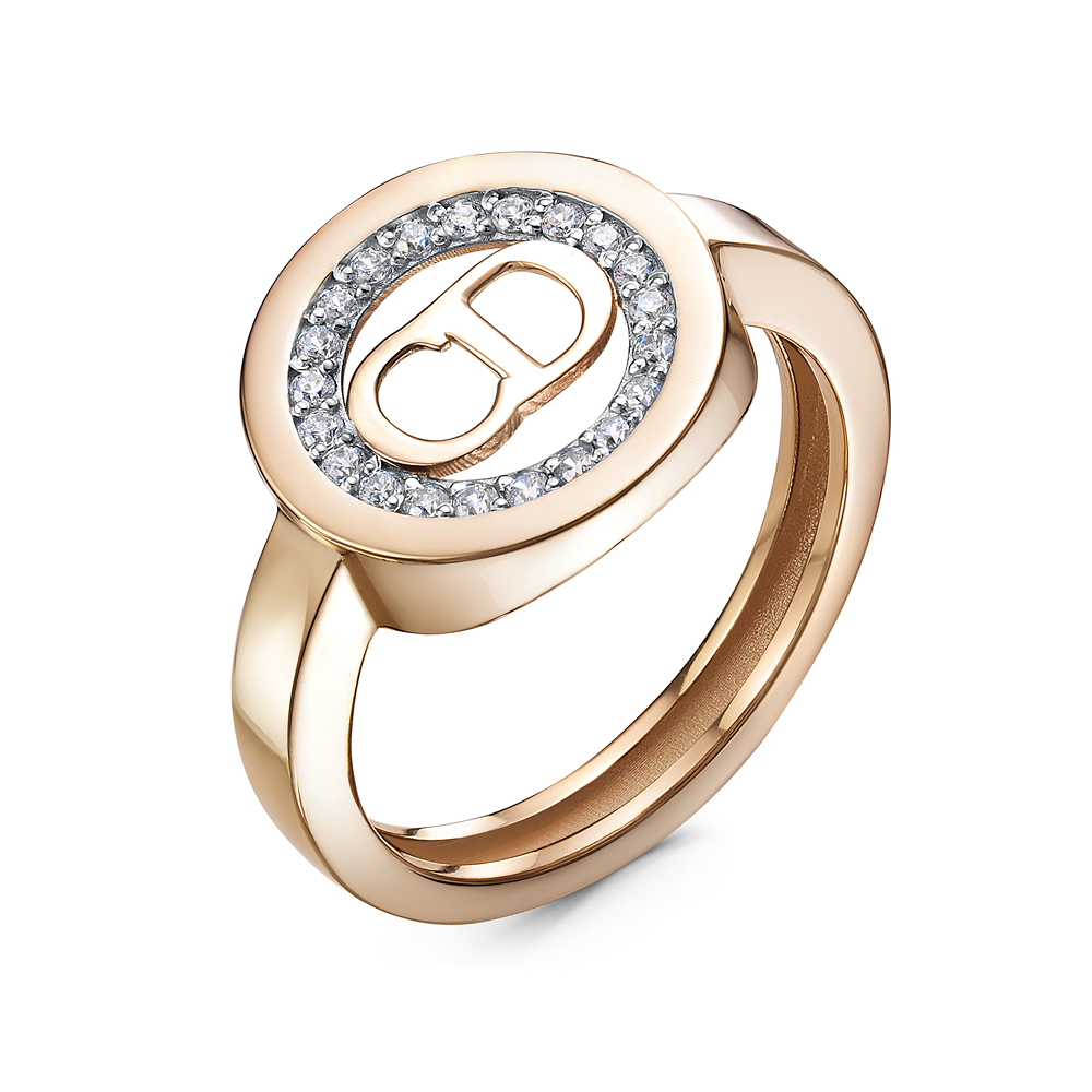 Кольцо из золота с камнем Фианит фото, цены