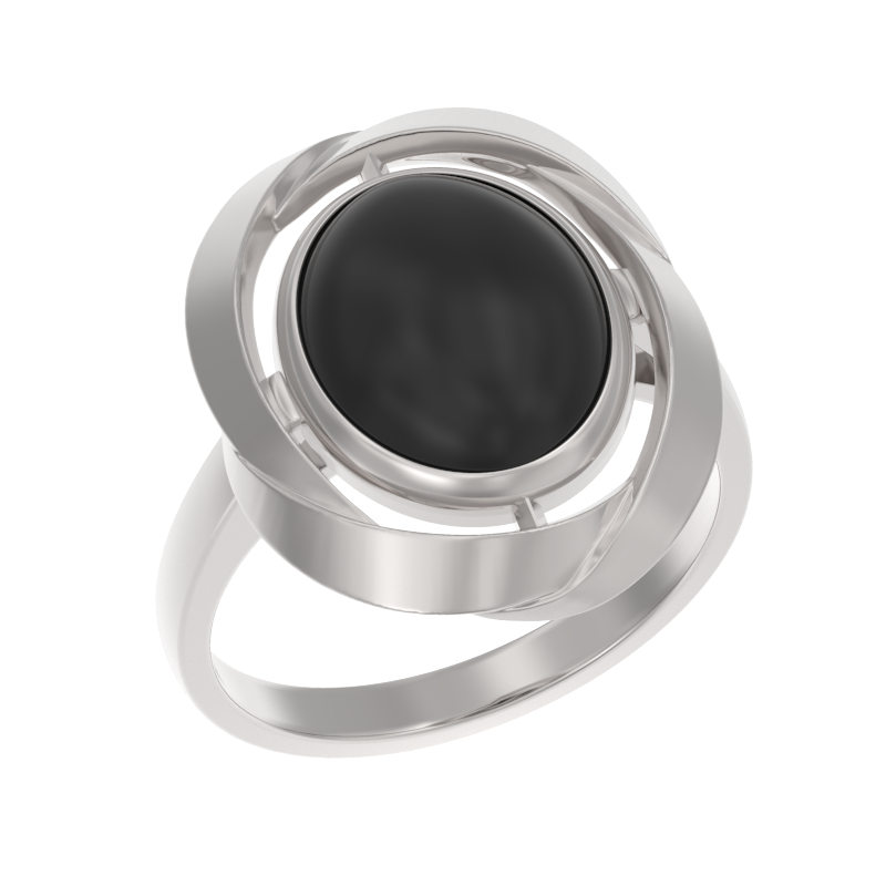 Кольцо из серебра с камнем Агат фото, цены