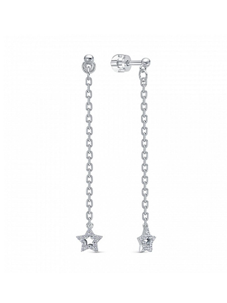 Пуссеты из серебра с камнем Фианит фото, цены