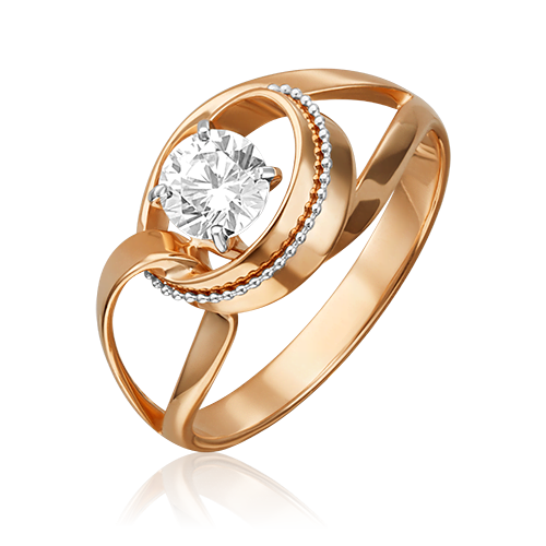 Кольцо из золота с камнем Фианит фото, цены