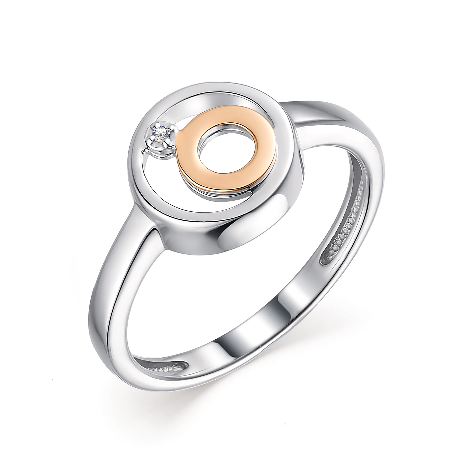 Кольцо из серебра с камнем Бриллиант фото, цены