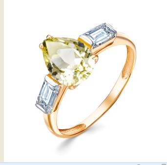 Кольцо из золота с камнем Фианит, Сапфир г/т фото, цены