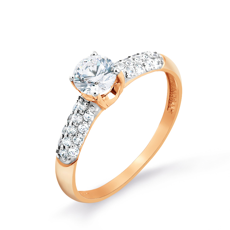 Кольцо из золота с камнем Кристалл "Сваровски" фото, цены