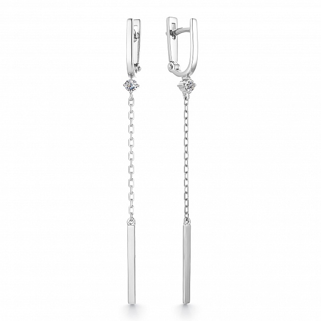 Серьги из золота с камнем Бриллиант фото, цены