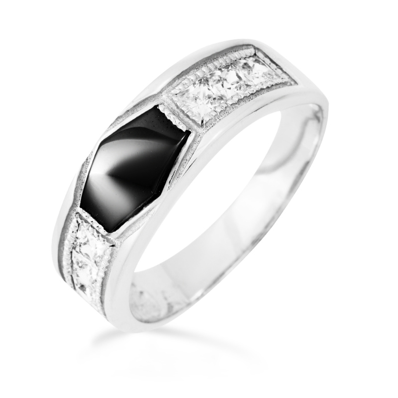 Печатка из серебра с камнем Фианит фото, цены