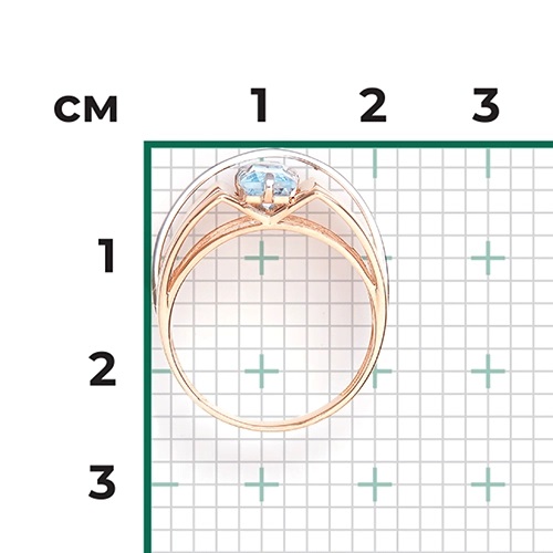 Кольцо из золота с камнем Топаз фото, цены