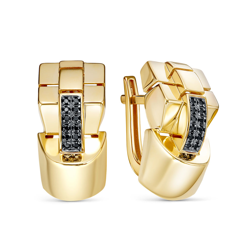 Серьги из золота с камнем Фианит фото, цены