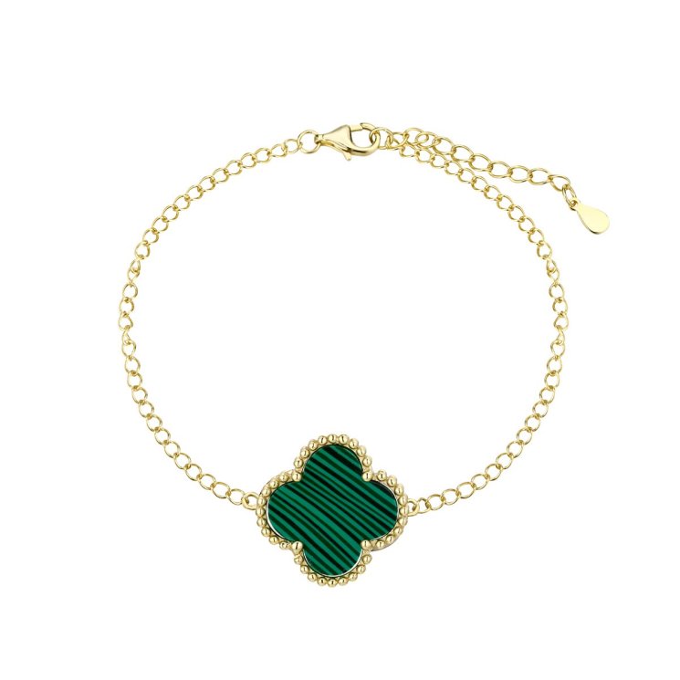 Браслет из серебра с камнем Малахит прес. фото, цены