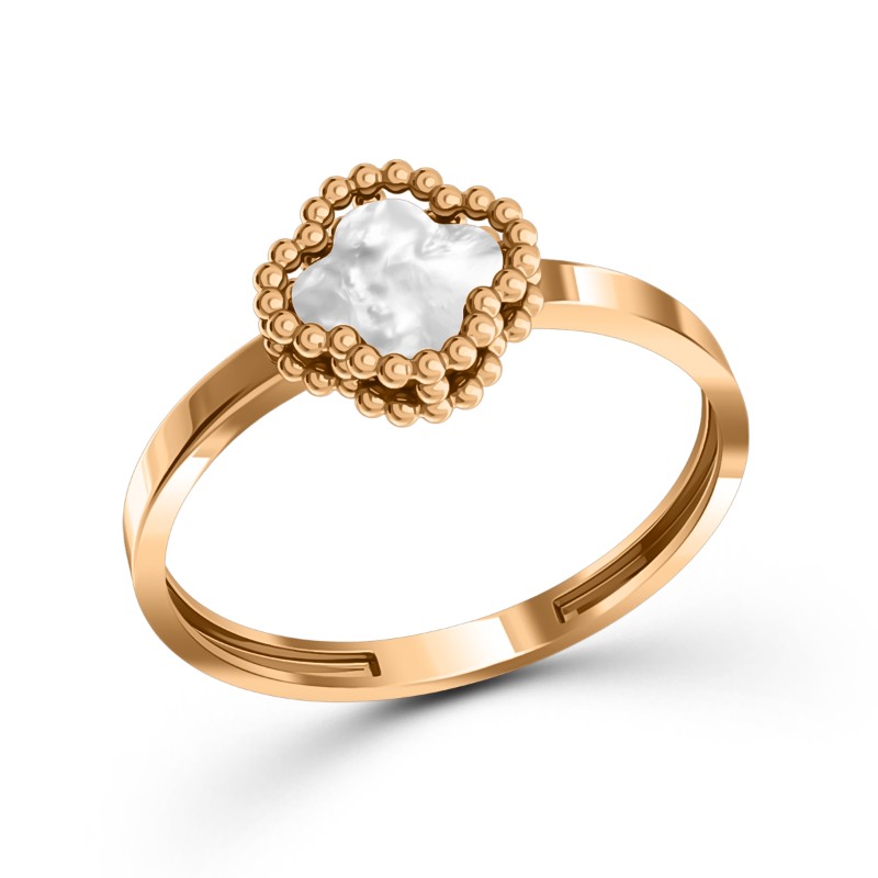 Кольцо из золота с камнем Перламутр фото, цены