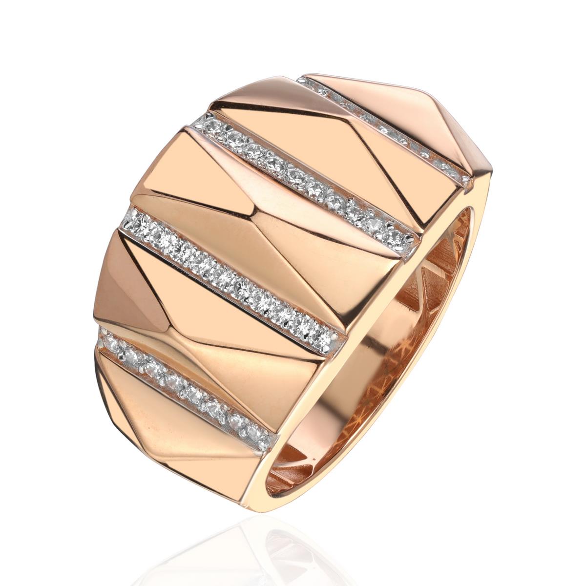 Кольцо из золота с камнем Фианит фото, цены