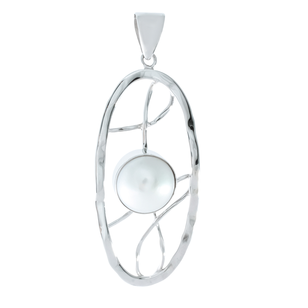 Подвеска из серебра с камнем Жемчуг фото, цены