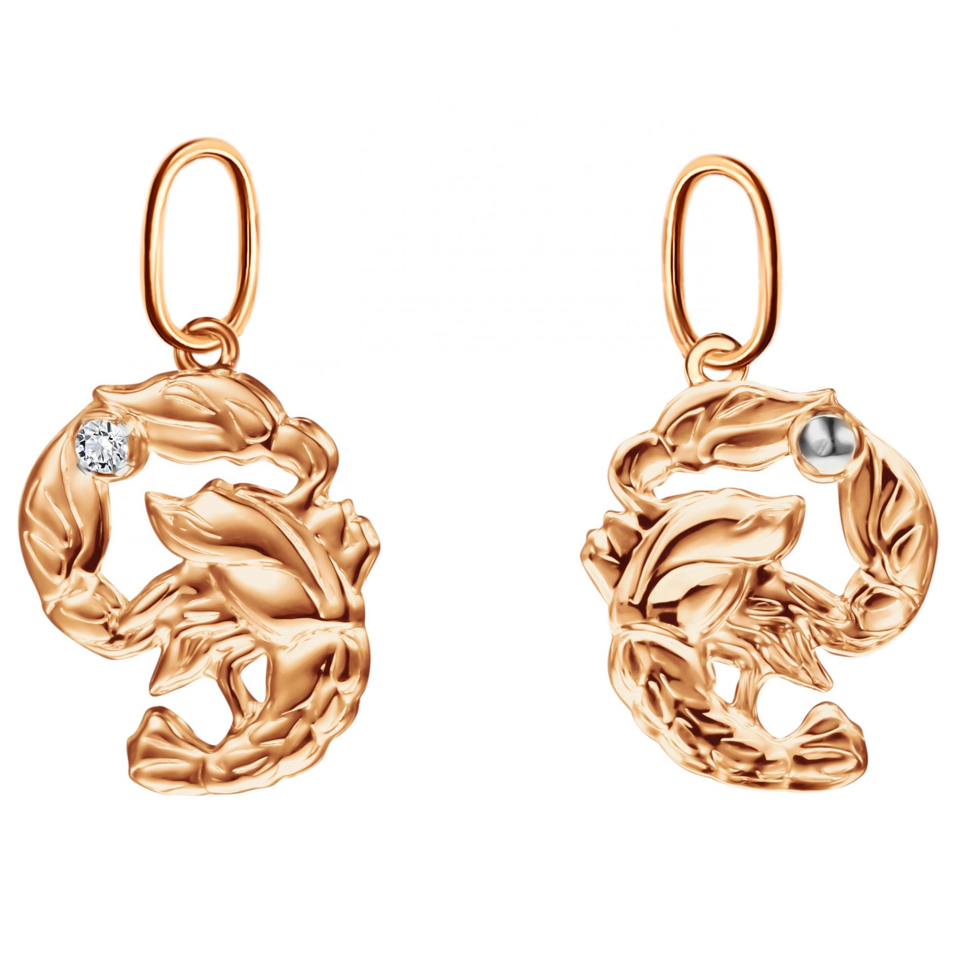 Знак из золота с камнем Фианит фото, цены