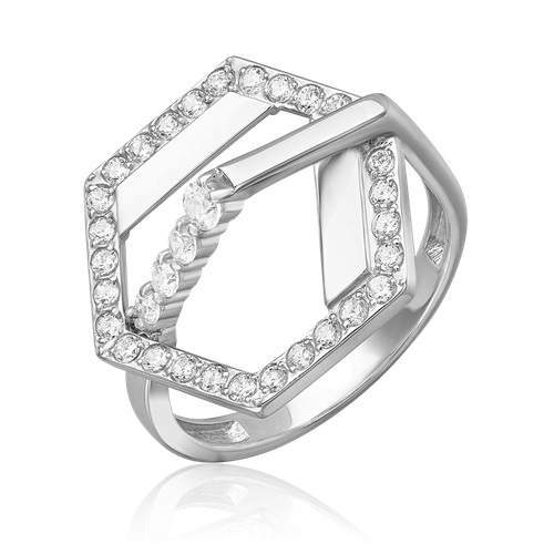 Кольцо из серебра с камнем Фианит фото, цены