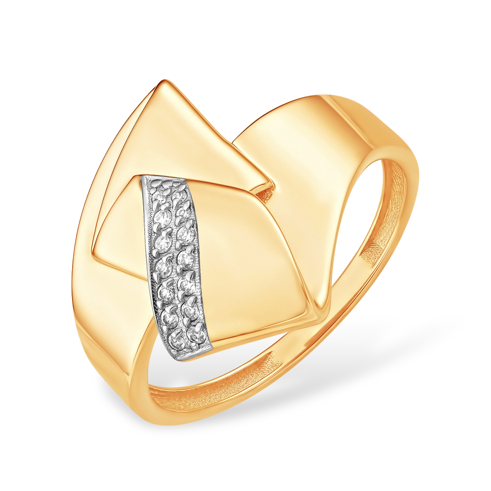 Кольцо из золота с камнем Фианит фото, цены