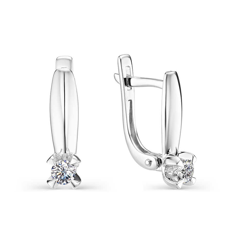 Серьги из золота с камнем Бриллиант фото, цены