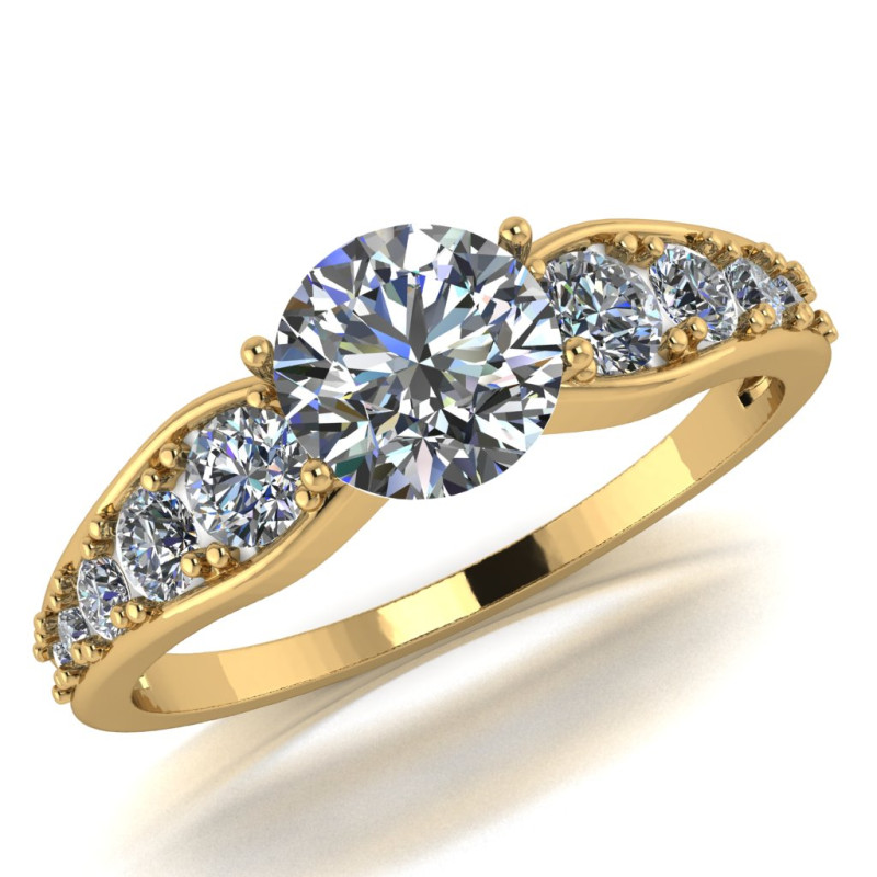 Кольцо из золота с камнем Фианит фото, цены