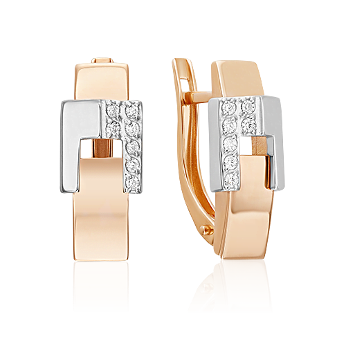 Серьги из золота с камнем Фианит фото, цены