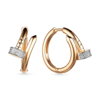 Серьги из золота с камнем Фианит фото, цены