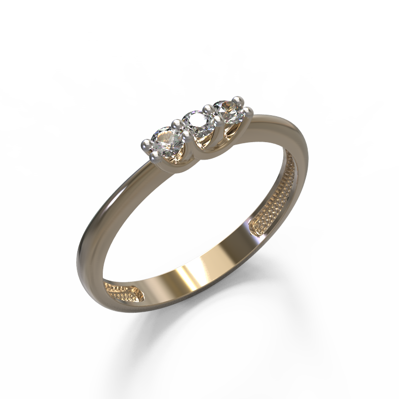 Кольцо из золота с камнем Фианит фото, цены