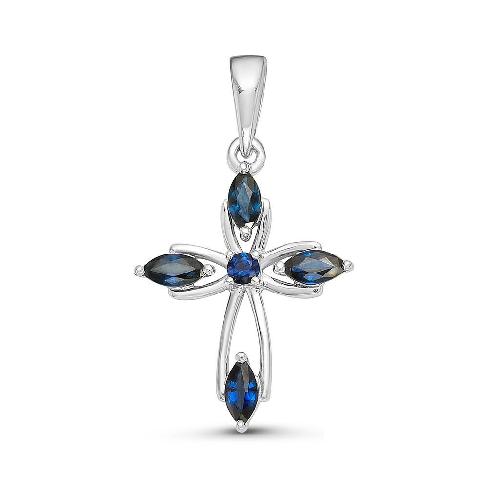 Подвеска из золота с камнем Сапфир фото, цены