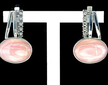 Серьги из серебра с камнем Агат фото, цены