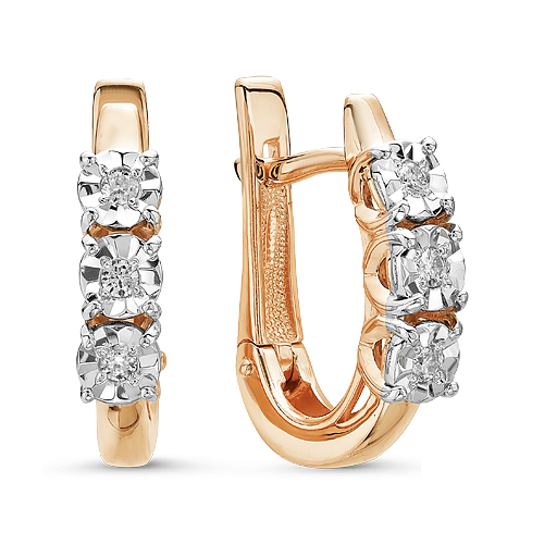 Серьги из золота с камнем Бриллиант фото, цены