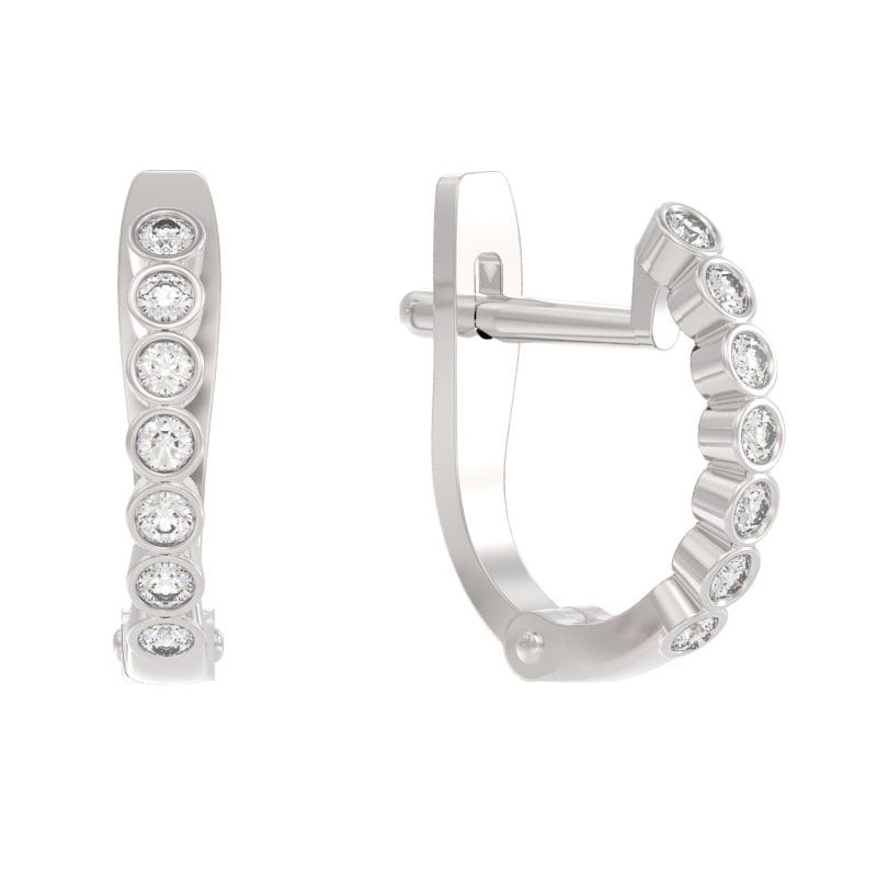 Серьги из серебра с камнем Фианит фото, цены