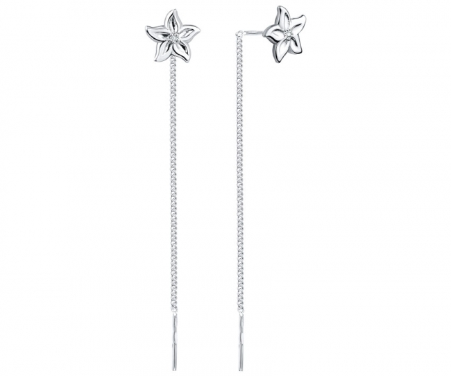 Продевки из серебра с камнем Фианит фото, цены