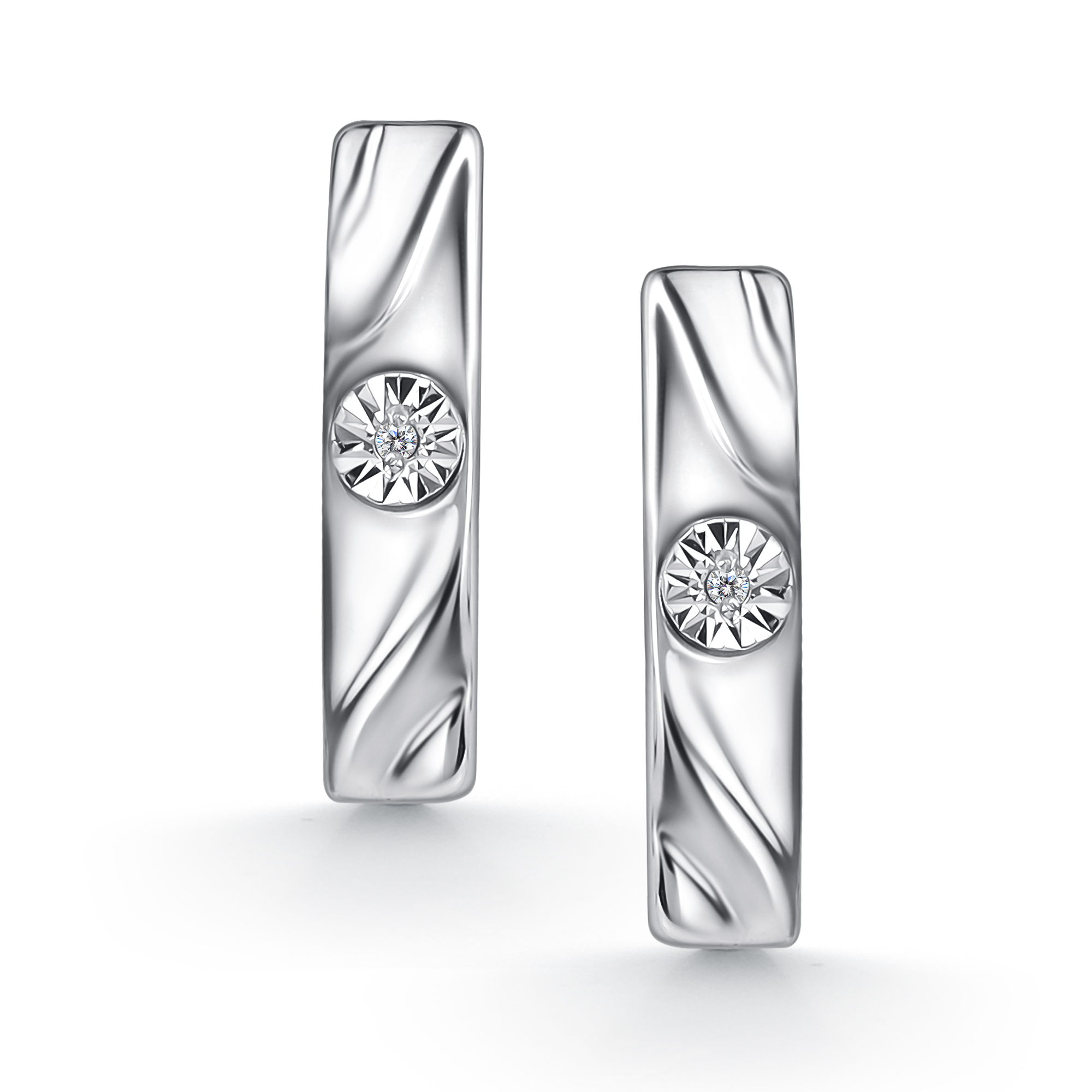 Серьги из серебра с камнем Бриллиант фото, цены