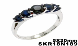 Кольцо из серебра с камнем Сапфир фото, цены
