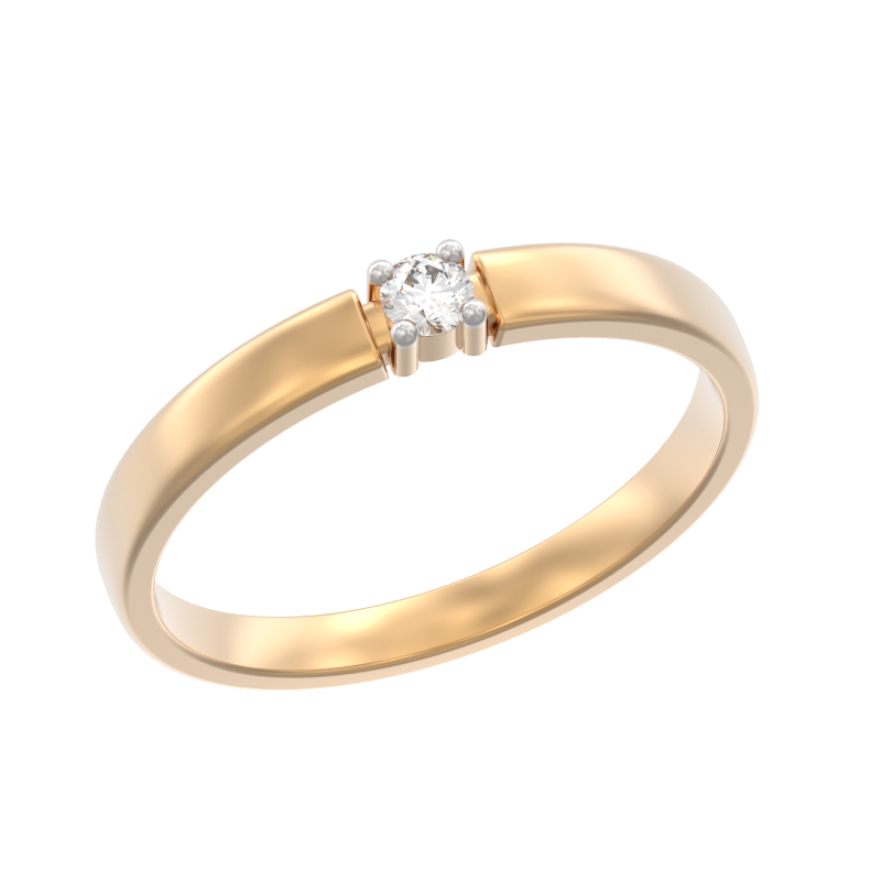 Кольцо из золота с камнем Бриллиант фото, цены