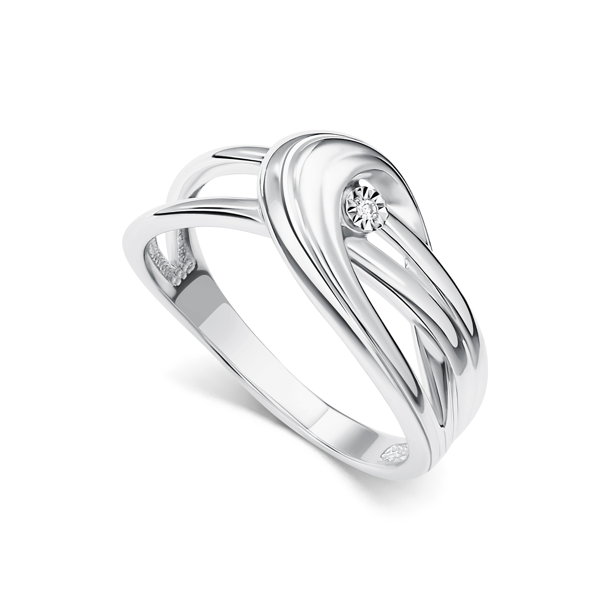 Кольцо из серебра с камнем Бриллиант фото, цены