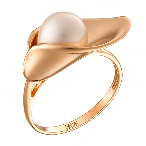 Кольцо из золота с камнем Жемчуг фото, цены