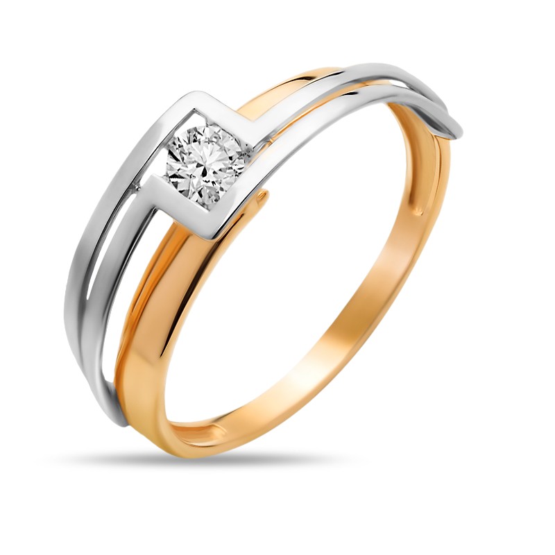 Кольцо из золота с камнем Фианит фото, цены