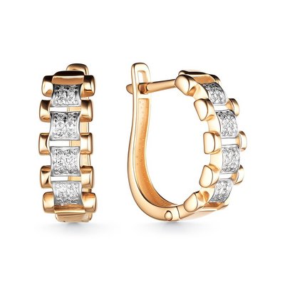 Серьги из золота с камнем Фианит фото, цены