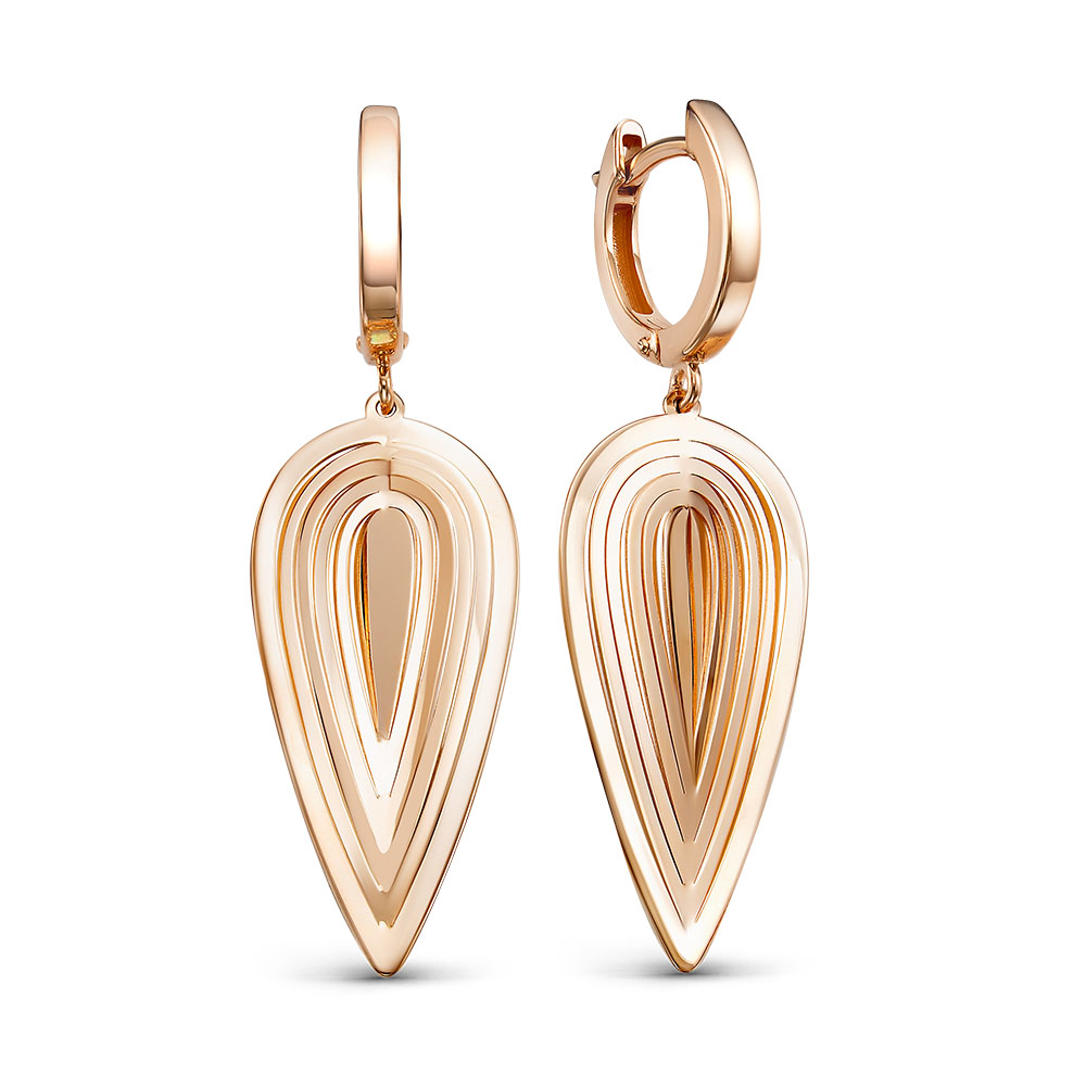 Серьги из золота с камнем Фианит фото, цены