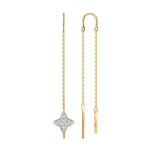 Продевки из золота с камнем Фианит фото, цены