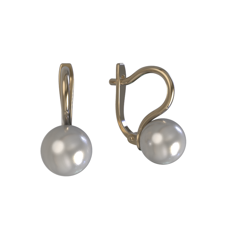 Серьги из золота с камнем Жемчуг фото, цены