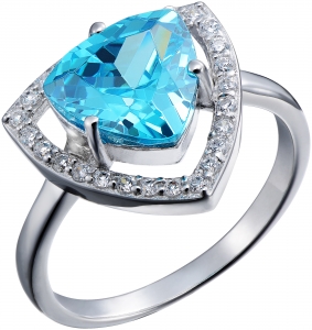 Кольцо из серебра с камнем Циркон фото, цены