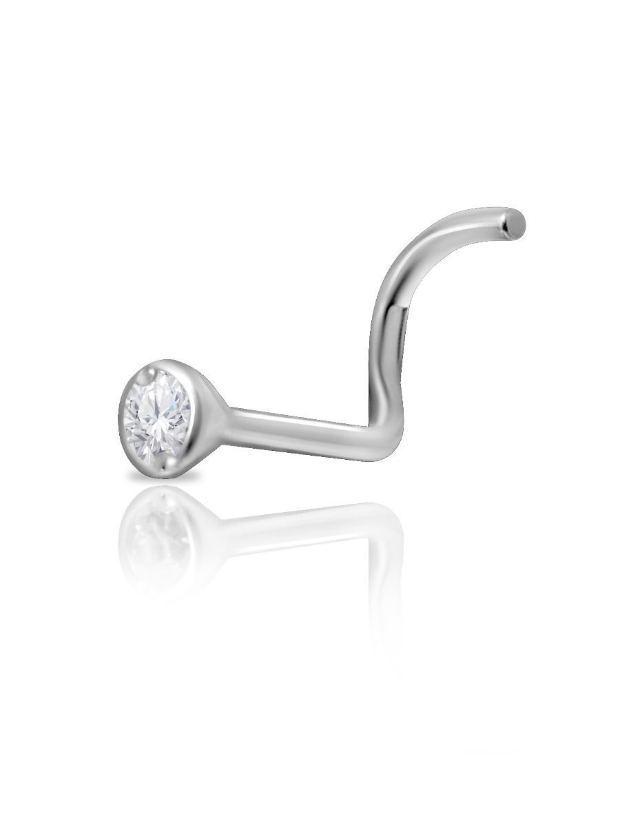 Пирсинг из серебра с камнем Фианит фото, цены