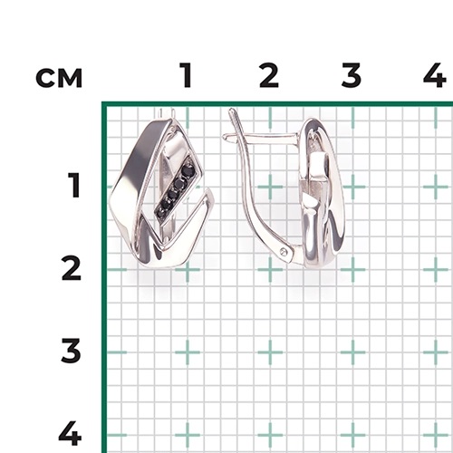 Серьги из серебра с камнем Фианит фото, цены