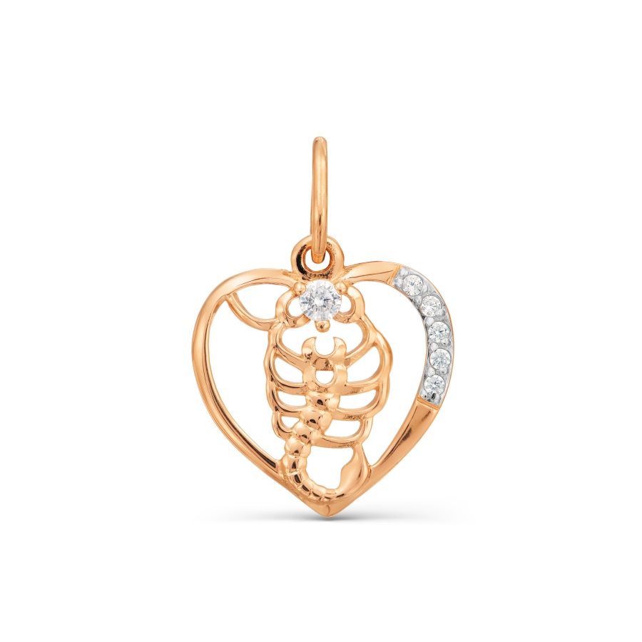 Знак из золота с камнем Фианит фото, цены