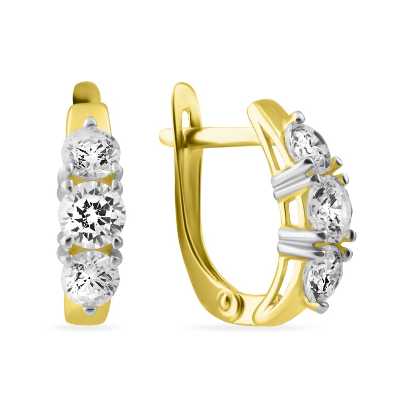 Серьги из золота с камнем Фианит фото, цены