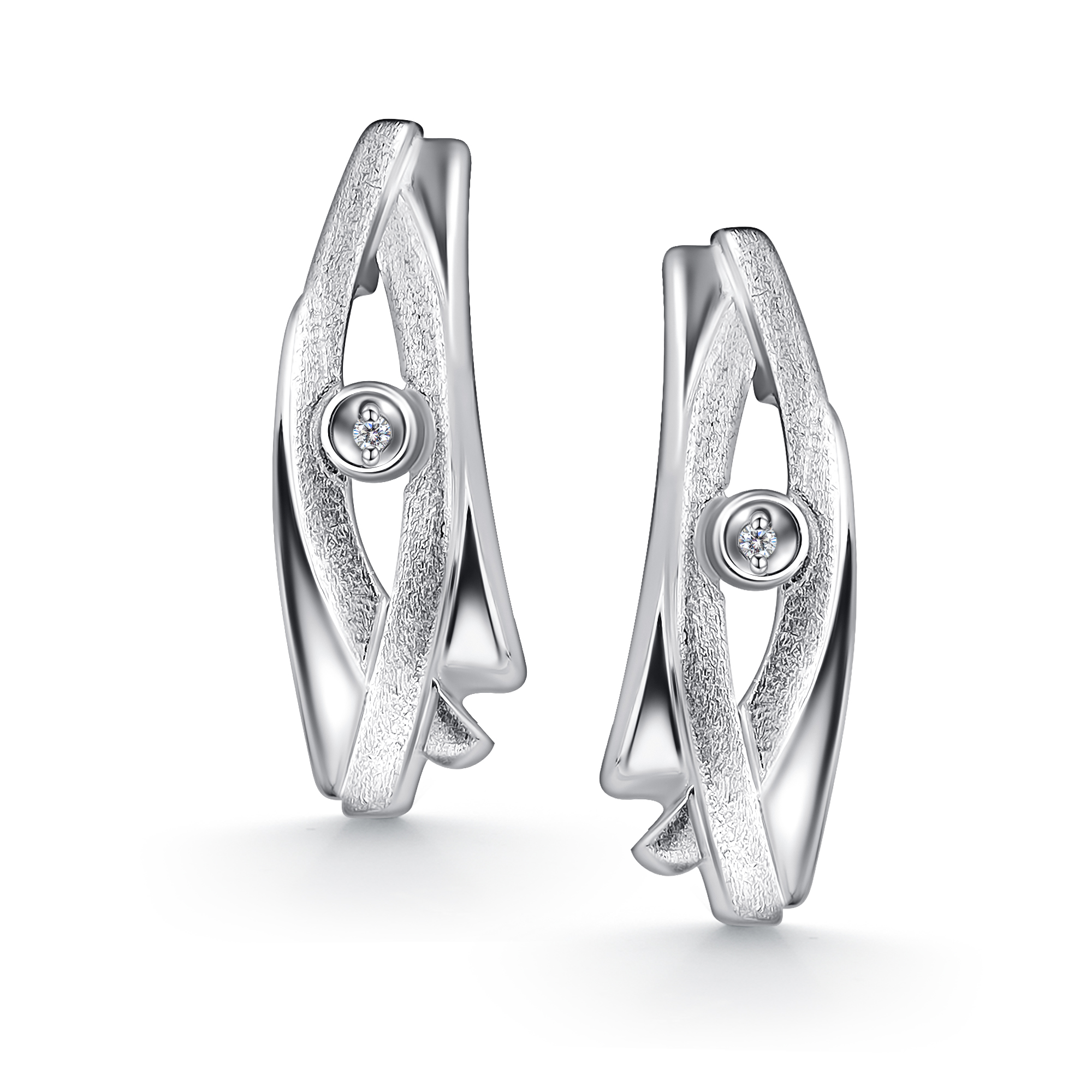 Серьги из серебра с камнем Бриллиант фото, цены