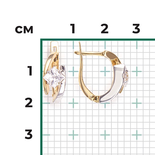 Серьги из золота с камнем Фианит фото, цены