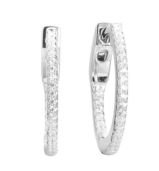 Серьги из серебра с камнем Фианит фото, цены