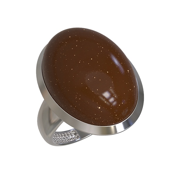 Кольцо из серебра с камнем Авантюрин фото, цены