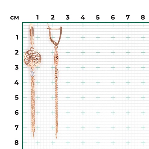 Серьги из золота с камнем Фианит фото, цены