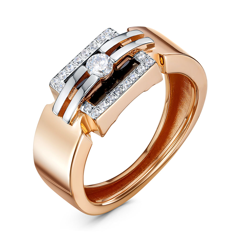 Кольцо из золота с камнем Фианит фото, цены