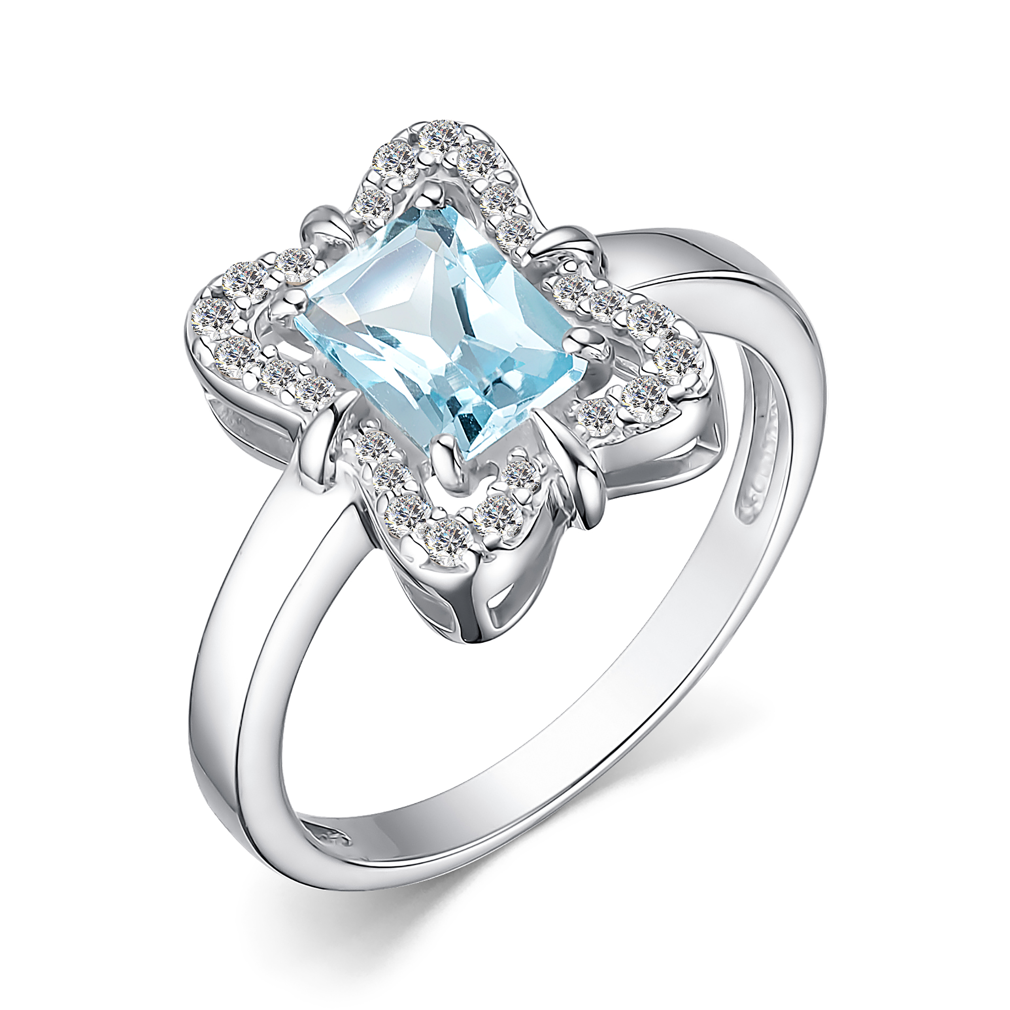 Кольцо из серебра с камнем Топаз, Фианит фото, цены